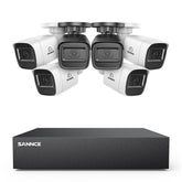 5MP 8-Channel Wired Security DVR System with 6pcs 2MP Outdoor Bullet CCTV Cameras, Smart Human / Vehicle / Motion Detection